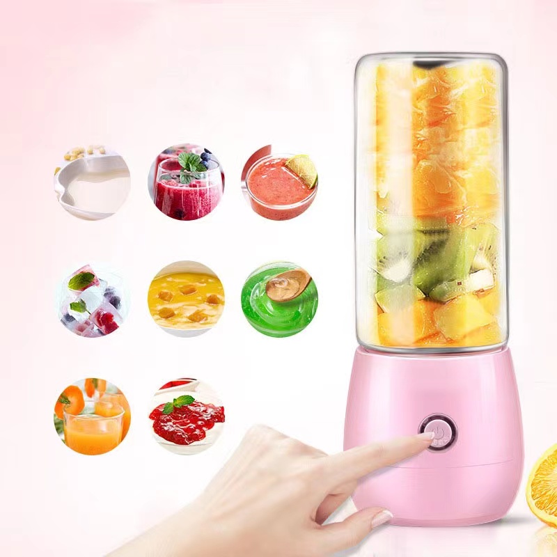 COD Blender Portable 450Ml Usb Juicer Mini Multifungsi 6 Mata Pisau Kaca Tebal Cangkir