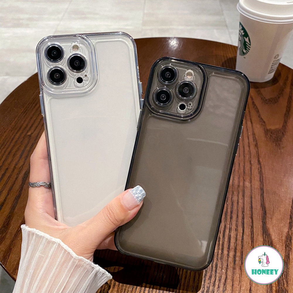 Soft Case Bahan TPU Warna Hitam Tahan Banting Tahan Debu Untuk IPhone 14 13 12 11 Pro Max X XS Max XR 8 7 Plus