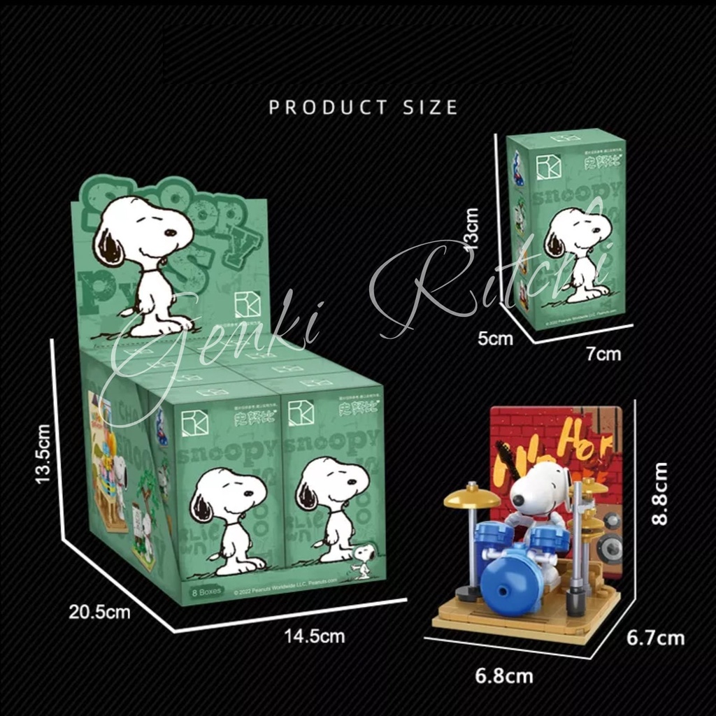 Mainan blocks / Mainan Balok brick DIY edukasi blind box snoopy original lisensi