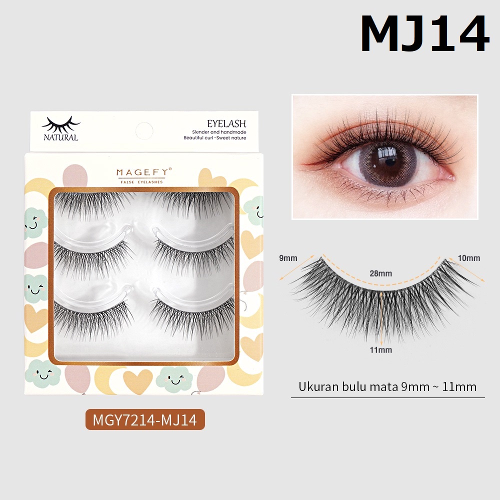 CSP095 – Magefy Bulu Mata Palsu Fake Eyelashes 3 pairs pasang