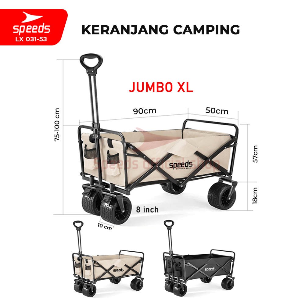 Jual Speeds Keranjang Camping Gerobak Lipat Troli Barang Box Serbaguna