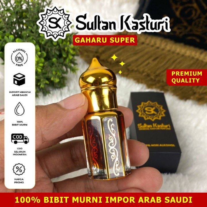 [COD] GAHARU SUPER 6 ml Minyak Wangi Gaharu Asli Super Premium Original Sultan Kasturi sultan kasutr
