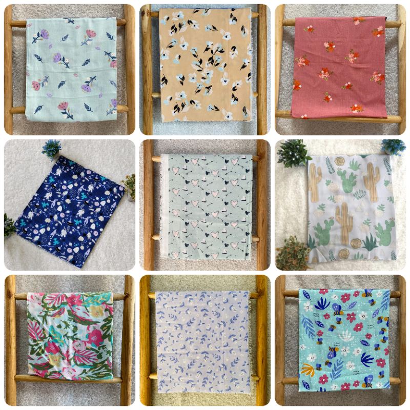Kain katun rayon motif viscose premium bahan cotton (harga 0.5  meter)