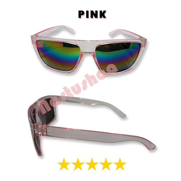 Kacamata Hitam Bingkai Kotak Anak Laki Laki Perempuan Korea Murah Lucu Lensa Rainbow Sunglasses Unisex FREECASE