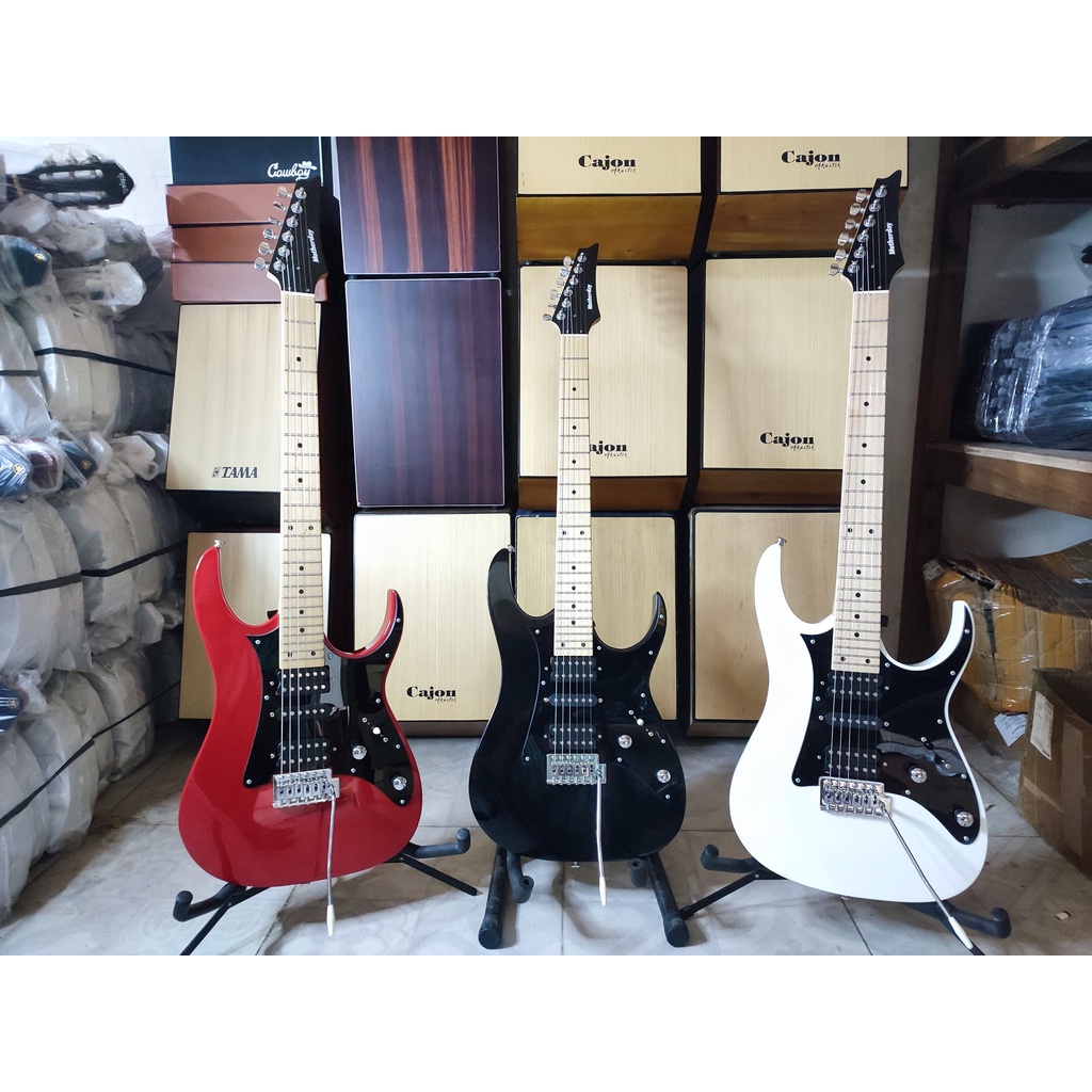 Gitar Elektrik Merk Kowe Seri RG19 Motif free AMPLI dan Packing Kayu Bergaransi