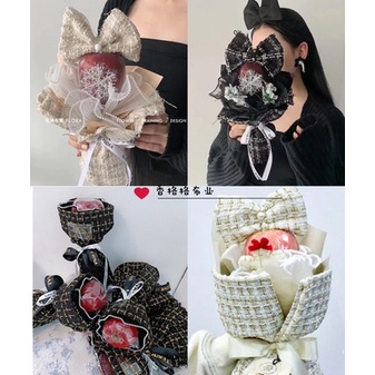 Kertas bunga kain / Kertas buket kain flower wrapping Wrap Buket Korean BahanTweed KB6268