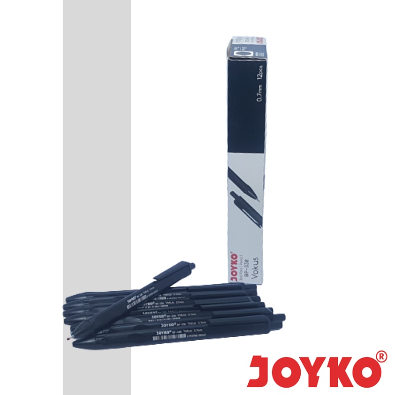 

Pulpen Hitam Joyko Bp-338 0.7mm Ballpen/Ballpoint Triangular Grip Fokus
