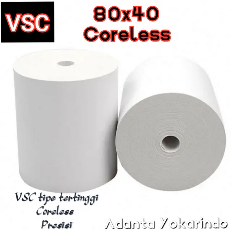 

VSC KERTAS THERMAL STRUK 80X40 PAPER ROLL PRINTER 80MM