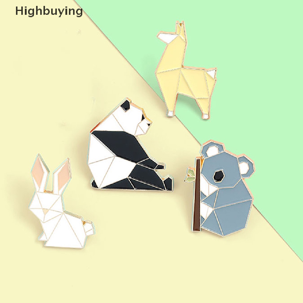 Hbid Pin Enamel Hewan Panda Koala Alpaka Kelinci Bros Tas Pakaian Kerah Pin Lencana Glory