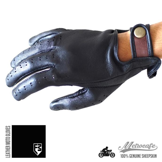 Genuine Leather Riding Gloves METROCAFE Sarung Tangan Kulit Slim Fit