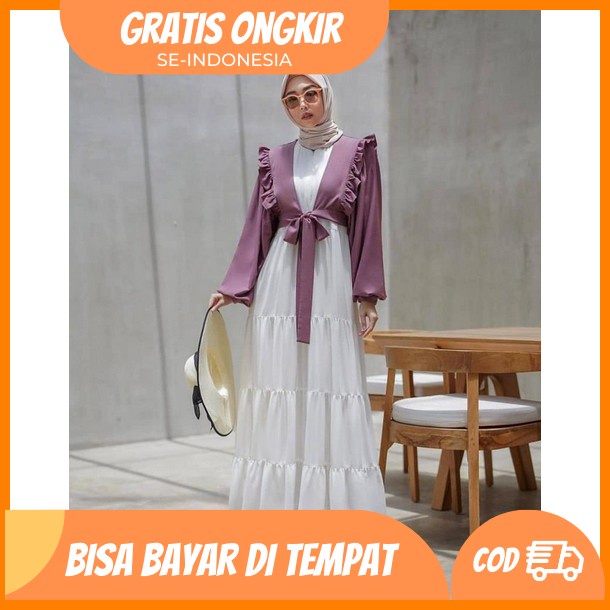 Baju Gamis Games Perempuan Rayna Dres Bju Muslimah Premium Jumbo Kondangan Dress Mewah Gamis Lebaran