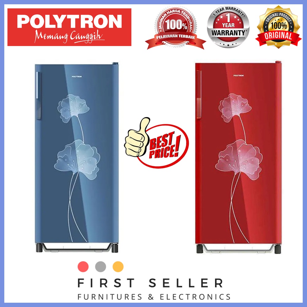 FREE ONGKIR* POLYTRON KULKAS / LEMARI ES PRA-18 BN (180 LITER)