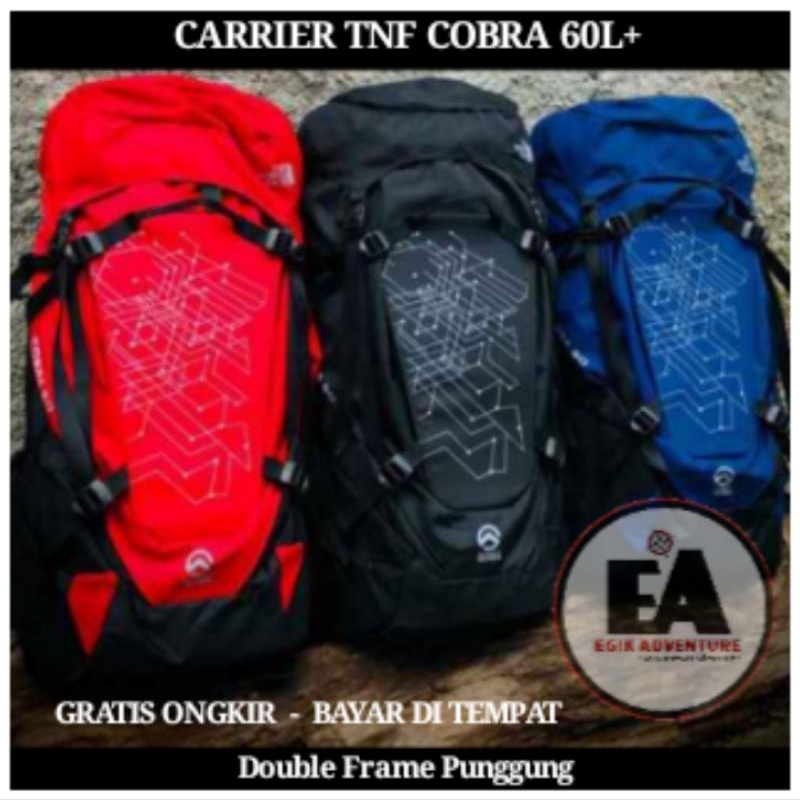 Carrier 60L Free Raincover | Carrier Cobra 60L | Tas Gunung 60L