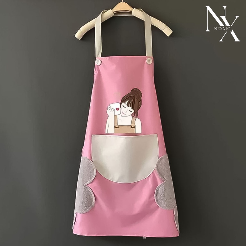 NEXXIO Apron Celemek Masak Celemek Anti Air / Apron Celemek Waterproof Celemek Masak kain / Celemek masak murah