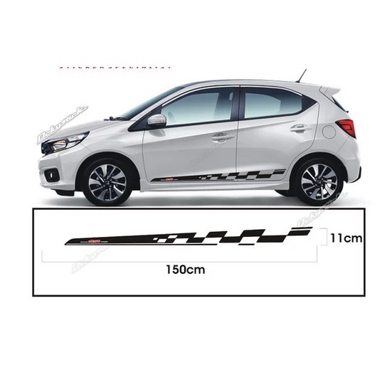 hidayah shop Stiker Mobil Brio Sticker Cutting List Body Samping Mobil Honda Brio - Putih stiker uni