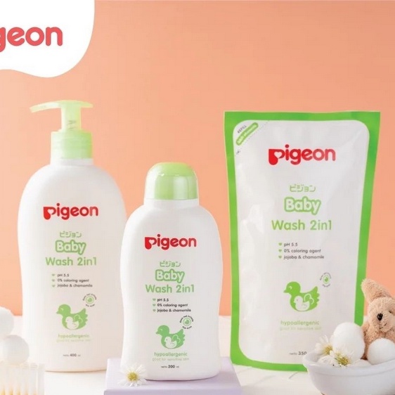 Pigeon Baby Wash 2in1 700ml Pump / Sabun Dan Shampoo Bayi 2in1 700ml Pump Pigeon