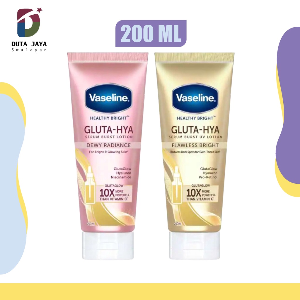 Vaseline Healthy Bright Gluta Hya Serum Burst UV Lotion Flawless Bright &amp; Dewy Radiance 200 ML