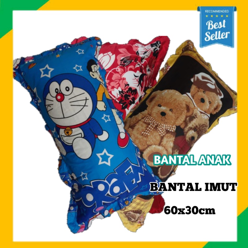 Bantal cinta anak imut brendis + sarung cinta 60x30cm motif karakter