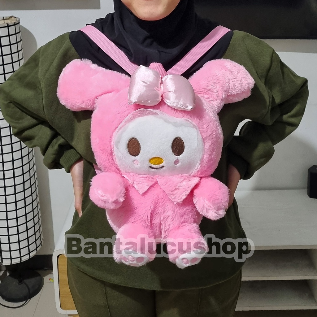 Tas Ransel Melody Tas anak karakter Boneka Melody Kelinci Lucu Bordir