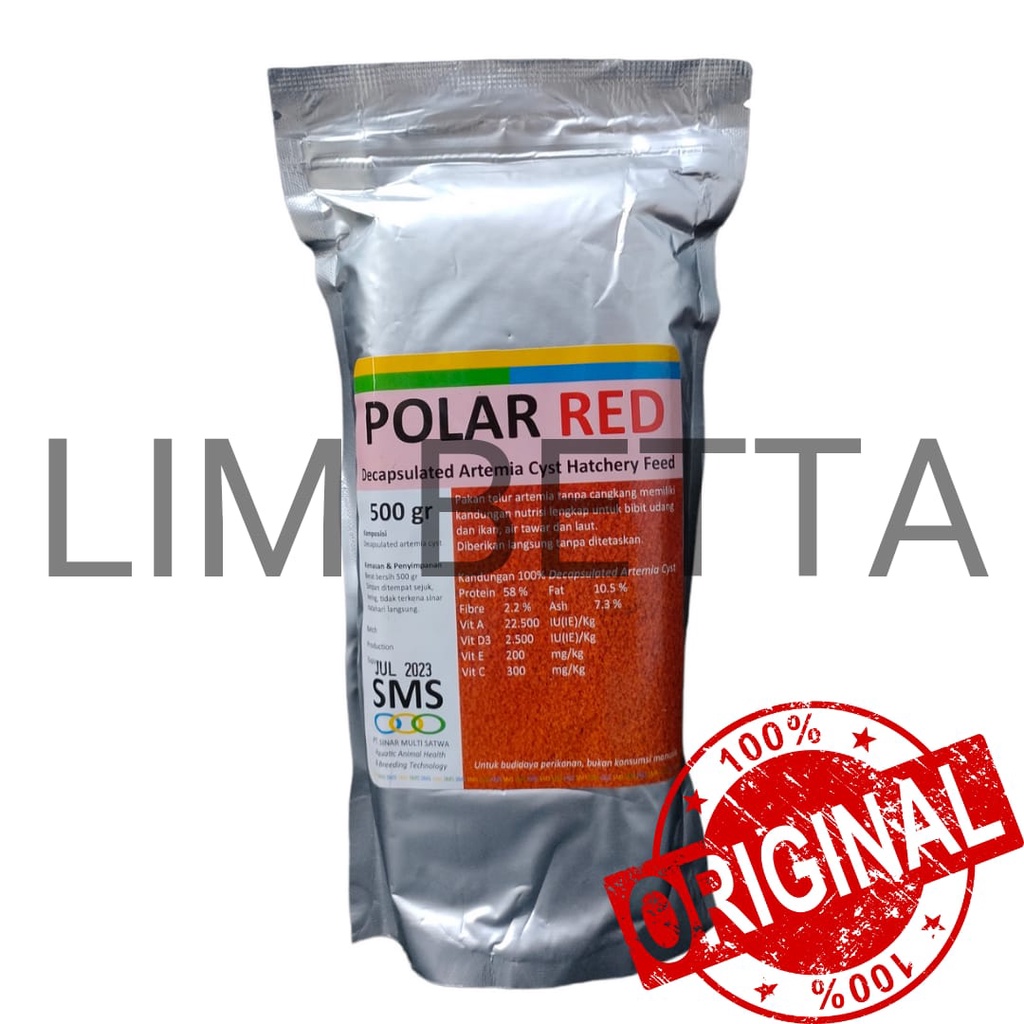 Polar Red 500gr / Artemia Shell Free Polar Red / Artemia Polar red