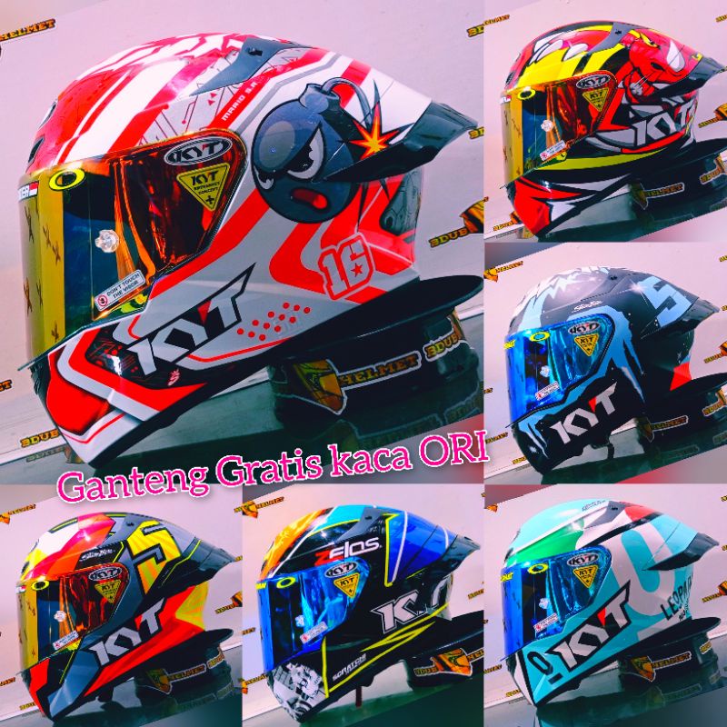 HELM KYT TT COURSE MOTIF SUPER MARIO PAKET GANTENG