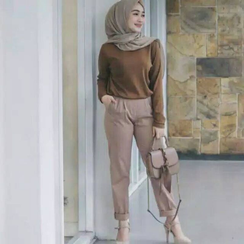 CELANA WANITA TERBARU BAGGY PANTS BAHAN KATUN STRETCH MELAR//CELANA PANJANG WANITA JUMBO//BAGGY PANTS WANITA JUMBO POLOS STRETCH MELAR