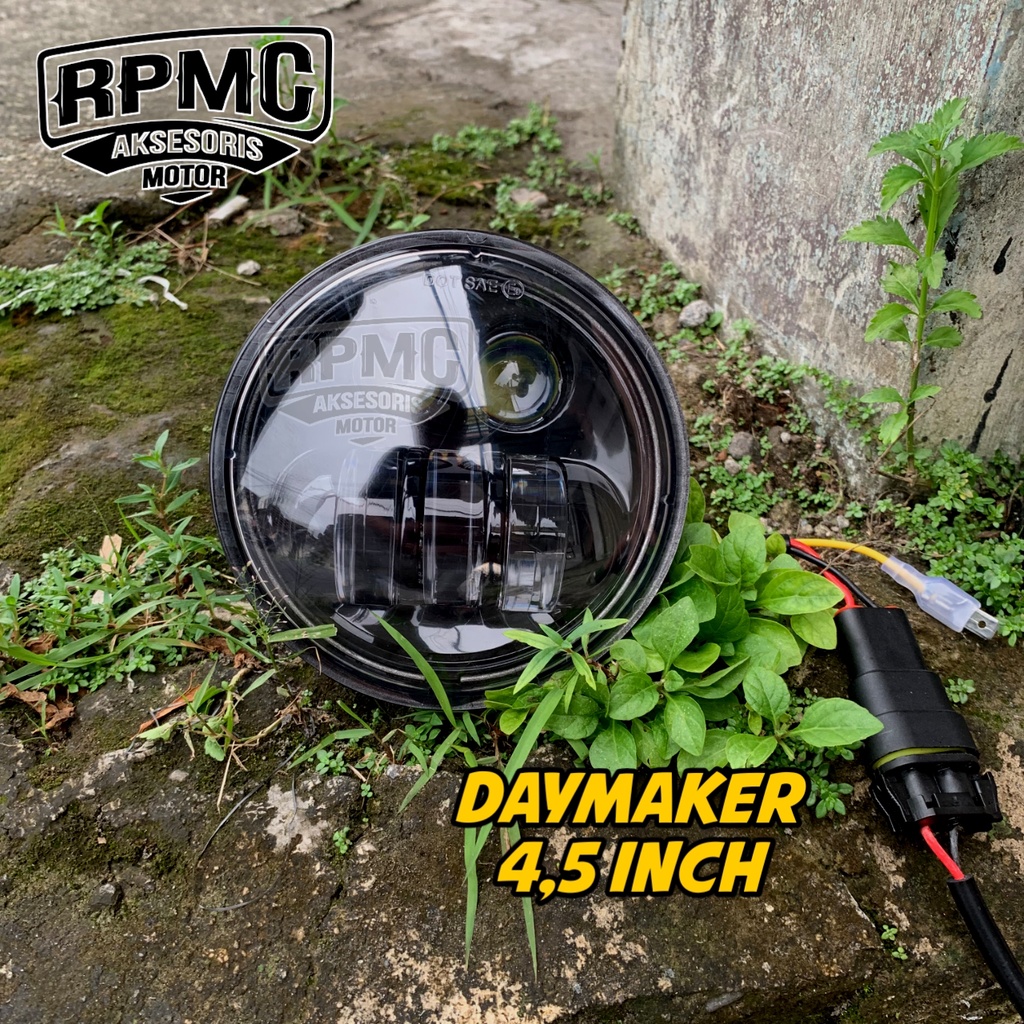 DAYMAKER HONDA C70 TRANSFORMER 4,5 INCH DOT SAE REFLEKTOR PITUNG LAMPU HEADLAMP HALO RING C70 C50 C9