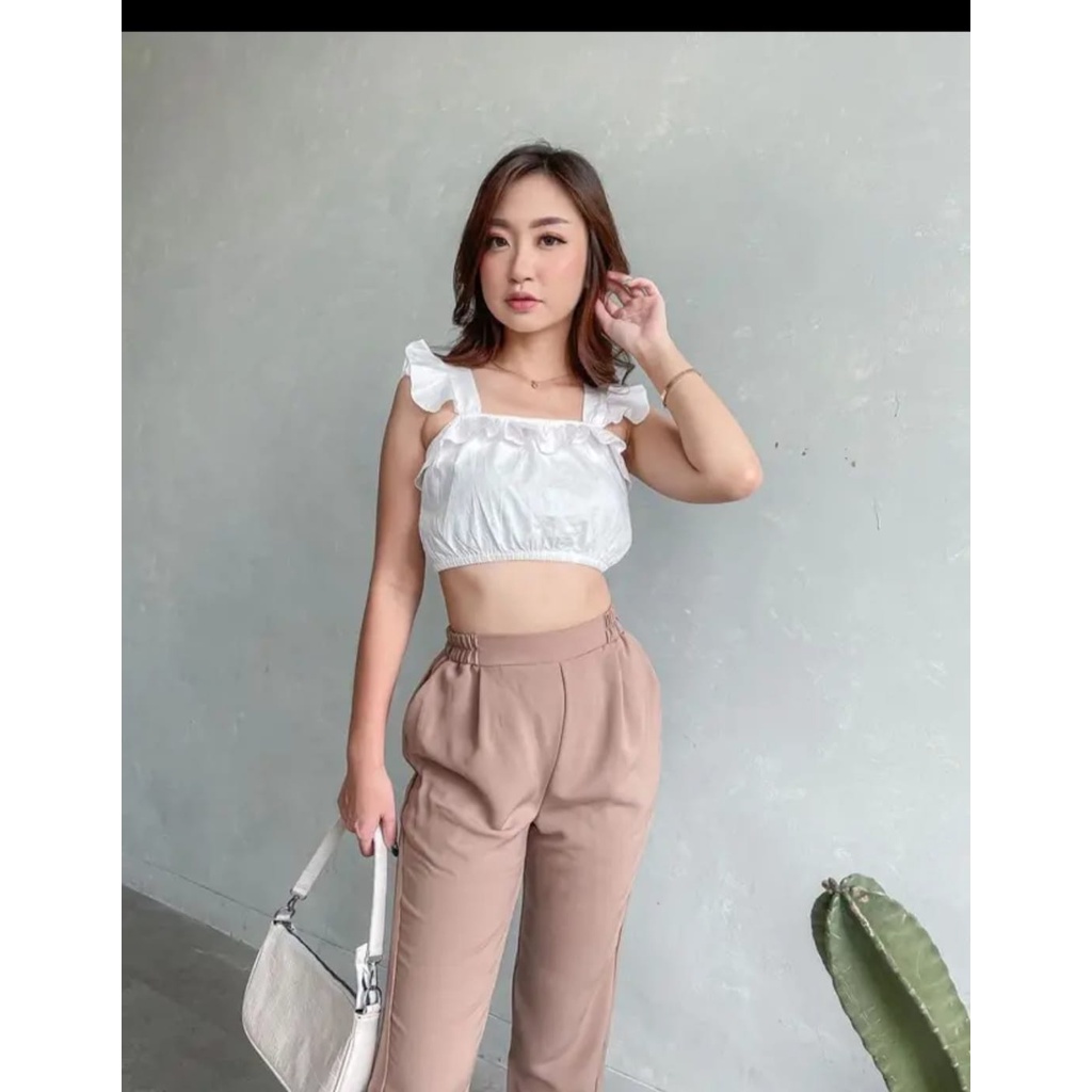 PROMO (100rb dapat 3 pcs) celana baggy pants/Grosir celana bahan baggy pants wanita size L sampai xxl