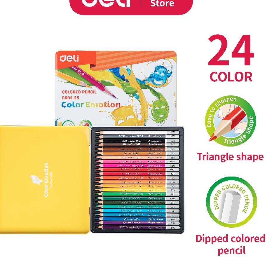 

ル Deli Pensil Warna Halus 24 Warna Bentuk Segitiga Ergonomis EC Trend