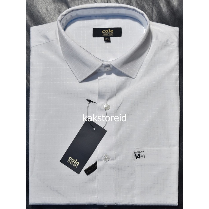 kemeja Kemeja Pria Formal Lengan Pendek COLE Putih Reguler COR 280 ORIGINAL - 15(K9Y2) Bisa COD Keme