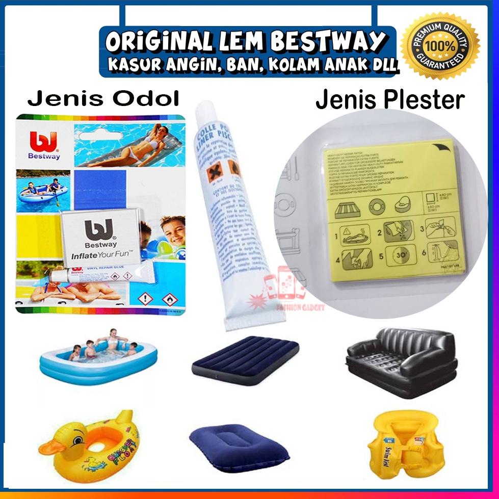 

7INER53100 Bestway - Lem Tambal Ban Kolam Plastik Renang Anak Repair Kit Repair Kit / Lem Tambal Bestway Kasur
