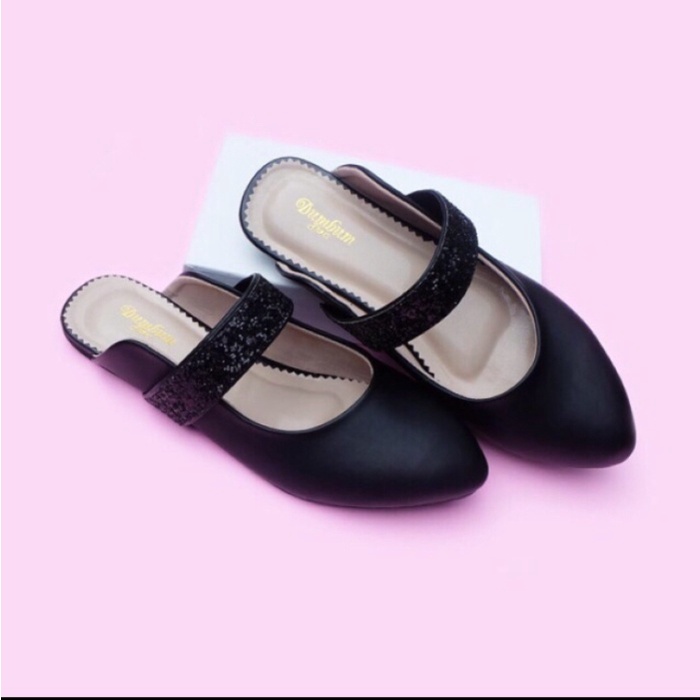 Flatshoes SEPATU WANITA BIG SIZE - UKURAN BESAR - FLAT SHOES - CLARRA BLACK - 43(V8P8) BISA COD ORIG