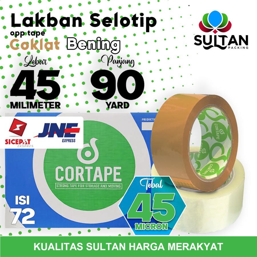 

Lakban isolasi Solatip 45mm x 90yard OPP Tape Cortape KARGO / DUS