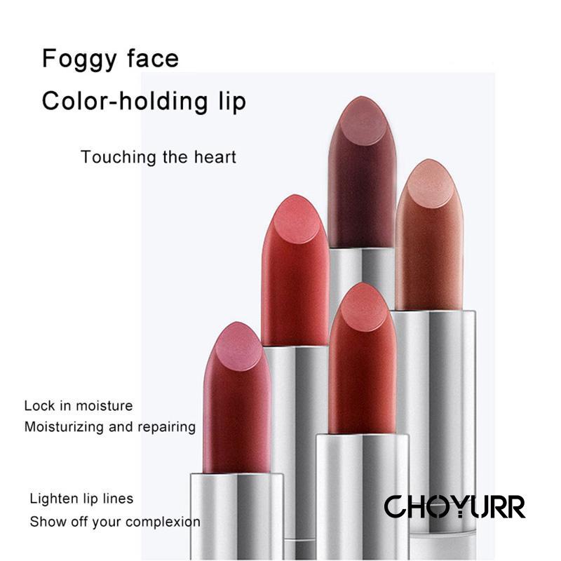 【COD】Lipstik Matte Velvet Lembut Es Batu Transparan Lipstick Bibir Natural Tahan Lama Bibir Kosmetik Portabel-CH