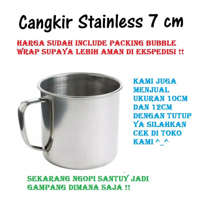 Gelas Mug Stainless 7CM /Gelas Camping/ Gelas Outdoor / Mug Kopi Stainless Steel Mini Tahan Panas