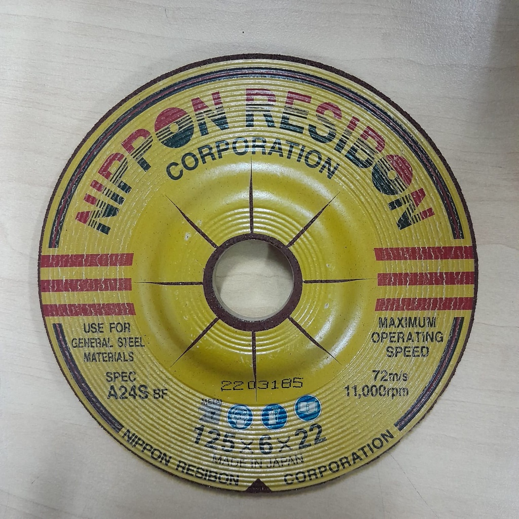 Resibon 5" x 6 mm Batu Gurinda / Slep Asli