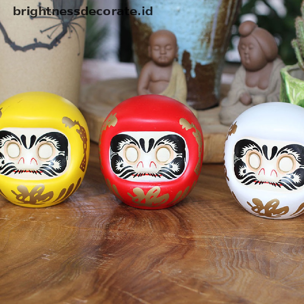 [Keladilan] Boneka Daruma Keramik Jepang 4inch Lucky Cat Fortune Hiasan Uang Kotak Kantor [ID]