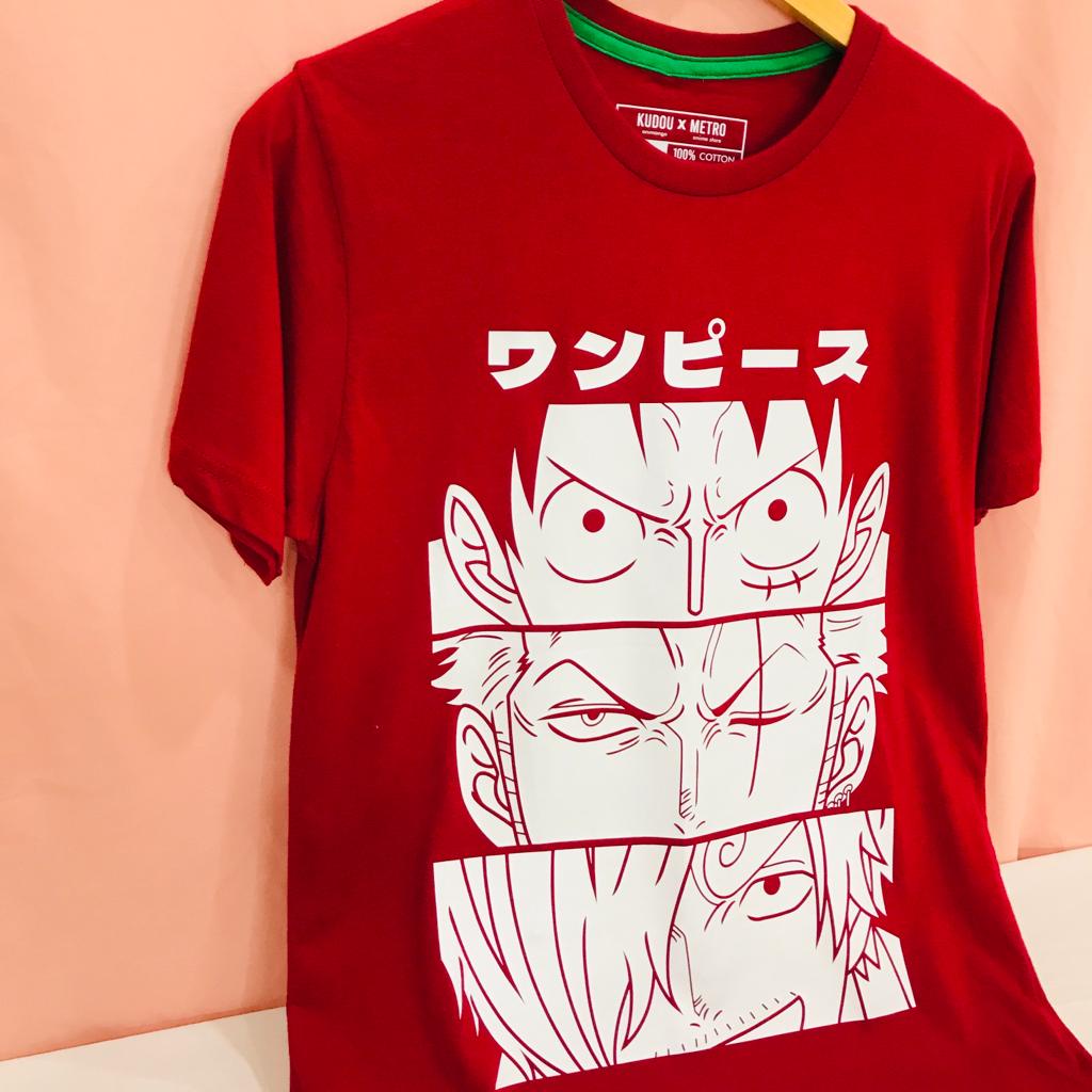 Tshirt Silhouettes Of a Trio Mugiwara Anime Manga One Piece Premium