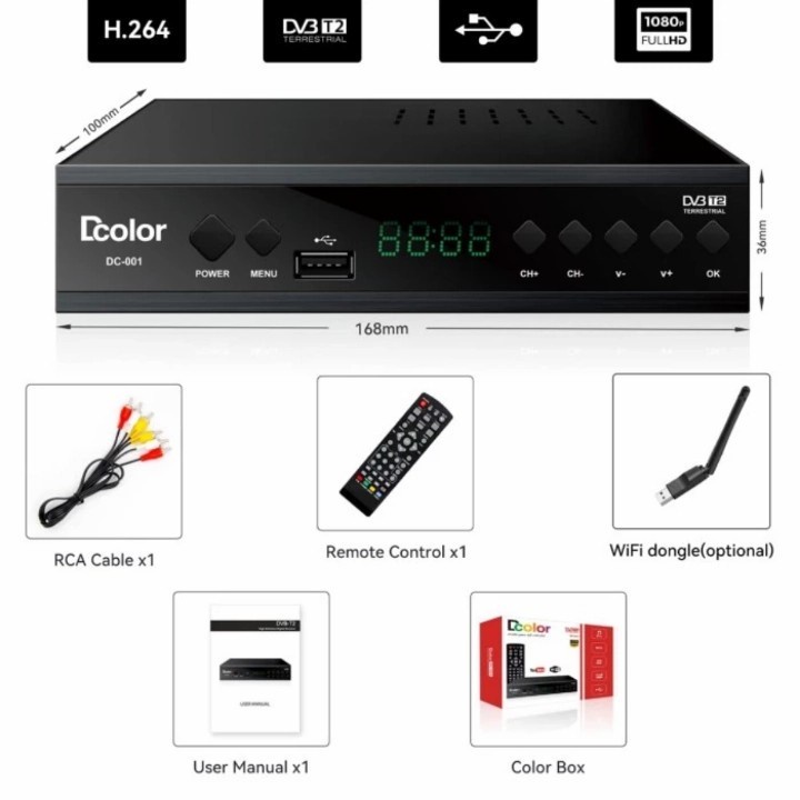 DVB T2 WIFI SET TOP BOX DIGITAL STB SUPER HD / RECEIVER TV