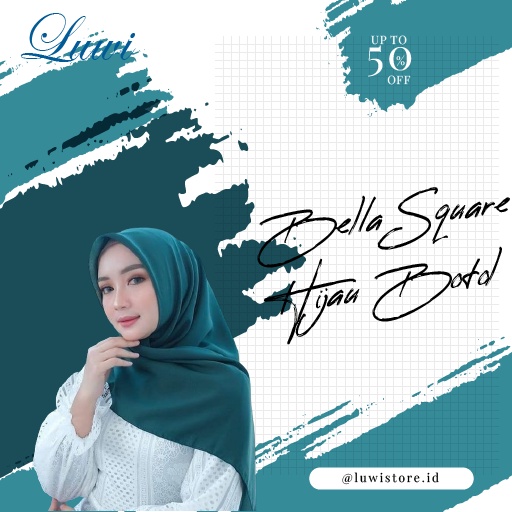 Hijab Jilbab Segiempat Bella Square - Hijau Botol