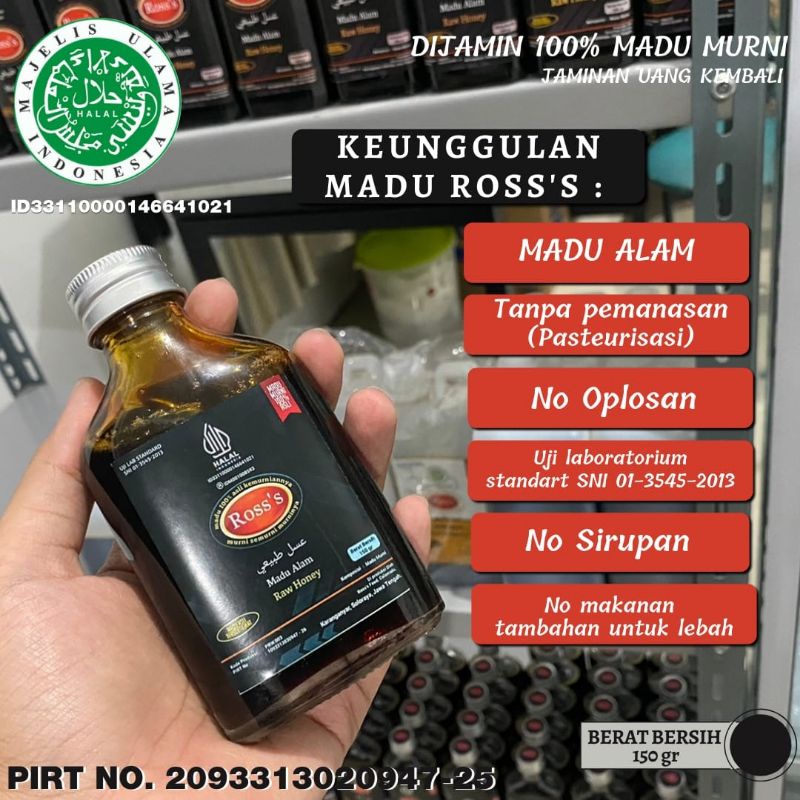 

Madu ross rosss ross's akasia carpa crassicarpa murni asli murah ukuran 150gr