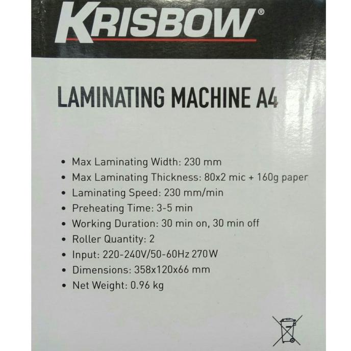 

Alat Laminating Hq-236 Krisbow Mesin Laminator A4