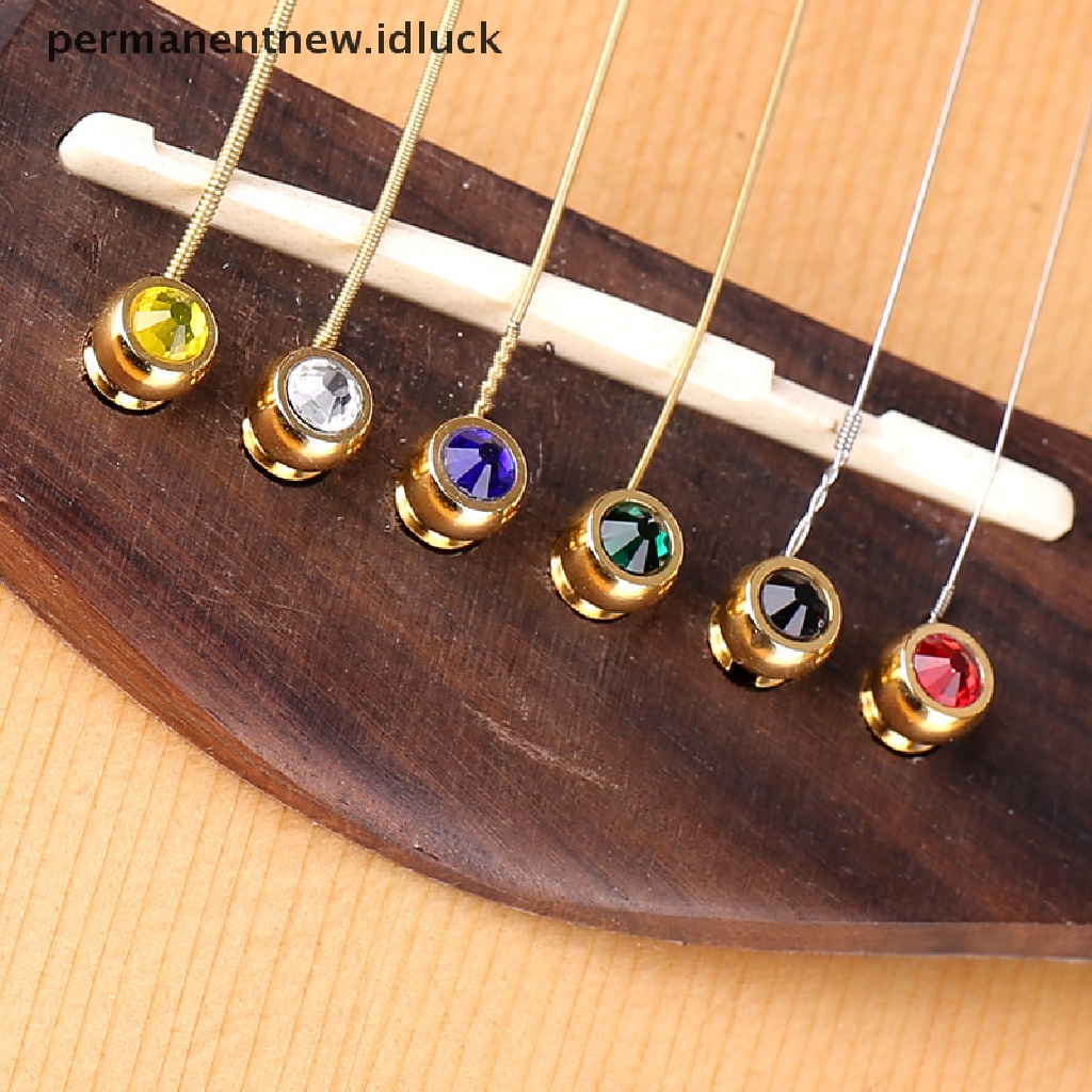 [luckypermanentnew] 1pcs Pin Jembatan Senar Gitar Akustik Warna Warni Tembaga Kuningan Endpin Pengganti [ID]