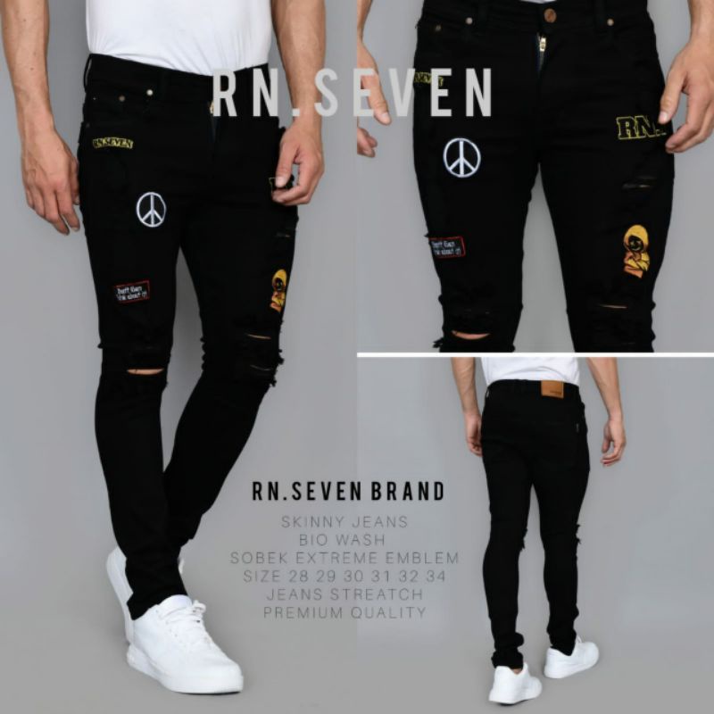 Celana Panjang Softjeans Pria Emblem Sobek Tembus Original Cuiyh RN seven