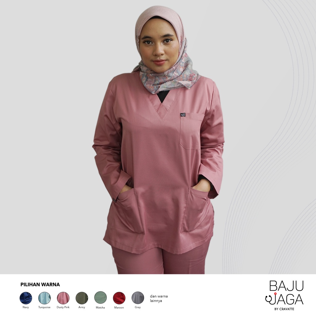 Baju Jaga/Baju OK/Baju Jaga Malam Lengan Panjang Non-Bordir S-XL