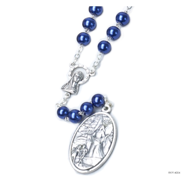 Kaplet Doa St Mikael Mutiara Arti 8mm Italy Katolik St Michael - Cokelat Muda