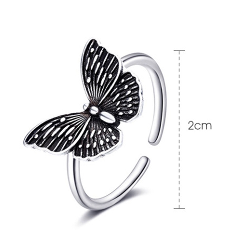 Gothic Vintage Berongga Kupu-Kupu Cincin Untuk Wanita Gadis Adjustable Rings Fashion Cocktail Pesta Statement Jewelry