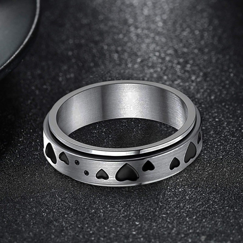 Cincin Spinner Baja Titanium Untuk Kecemasan Fidget Band Rings Untuk Wanita Gelombang Cincin Celtic Penghilang Stress Mengurangi Kecemasan