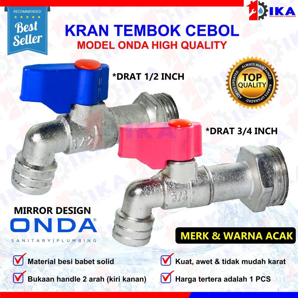 Kran Tembok MODEL Onda 1/2&quot; Body Panjang / Keran Air Babet Bukan Besi BUKAN MERK ONDA