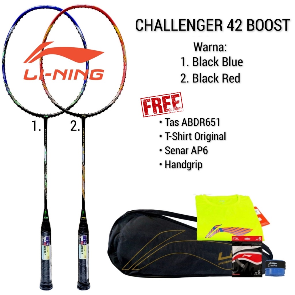 Raket Badminton Lining Challenger 42 Boost Original Bulutangkis Adha Sport